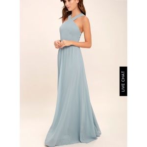 LULUS dusty blue maxi dress